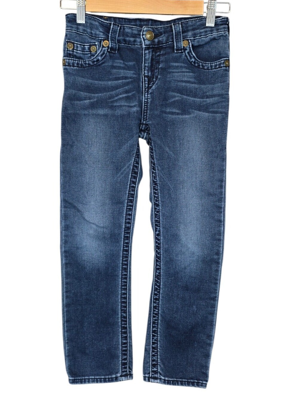 True Religion Kids Slim Straight Jeans Flap Pocket Stretch Denim Girl's Size 7